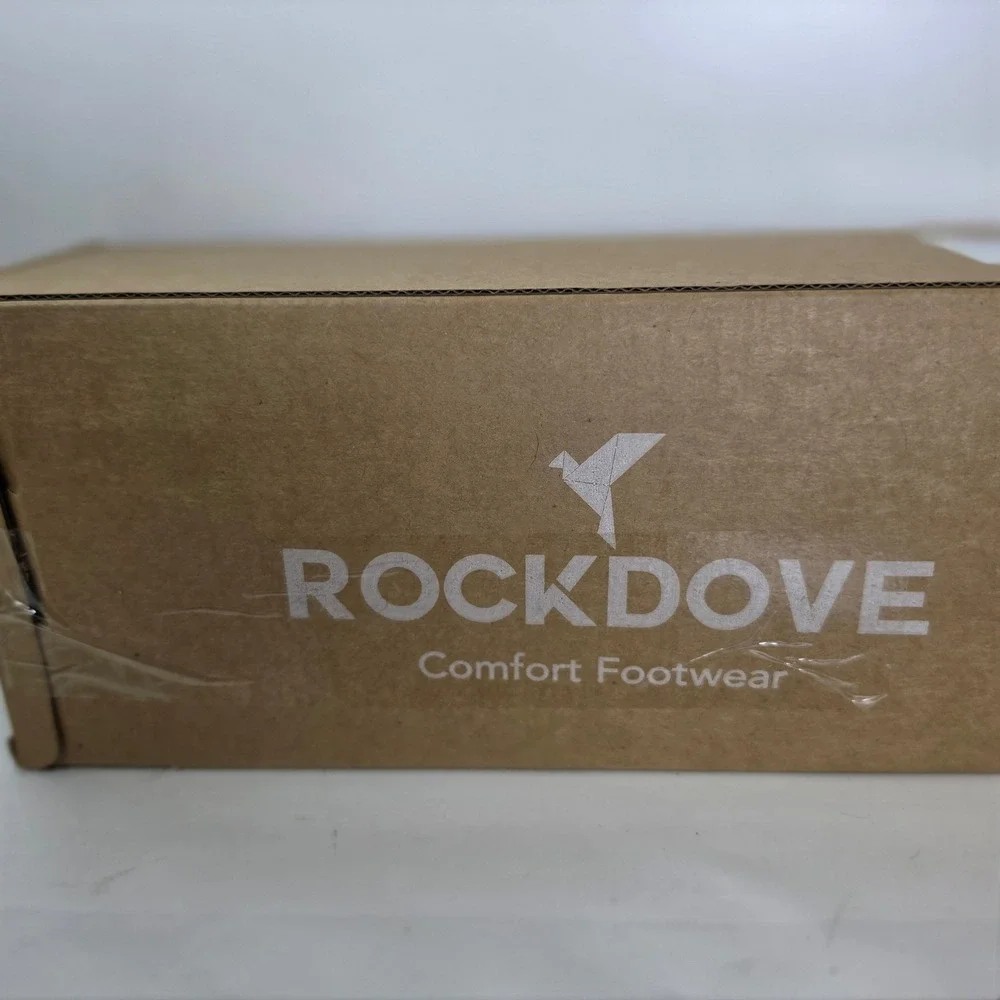 RockDove Mens SILVADUR Anti-Odor Waffle Knit Memory Foam Moc Slippers Grey Sz 9